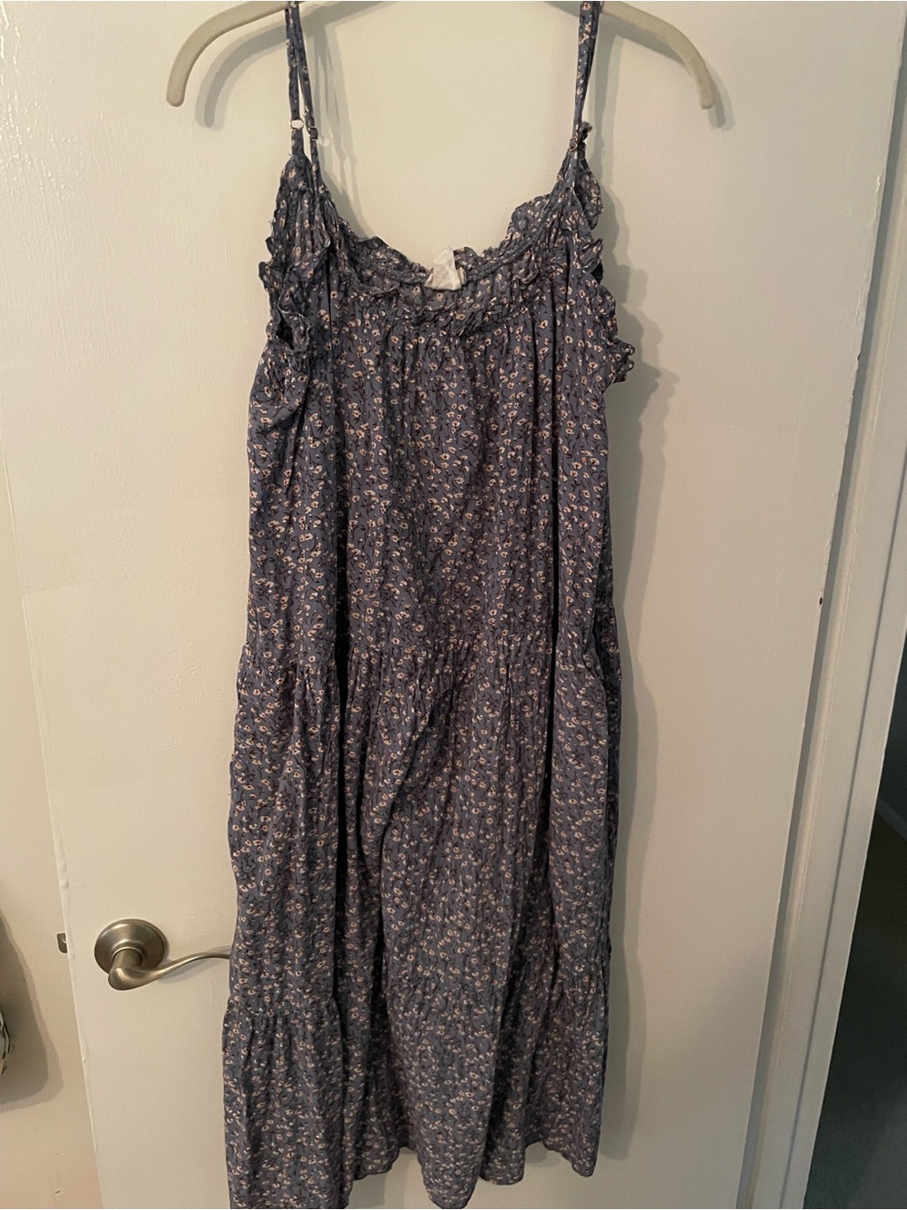 Natural Life blue floral sleeveless dress size medium